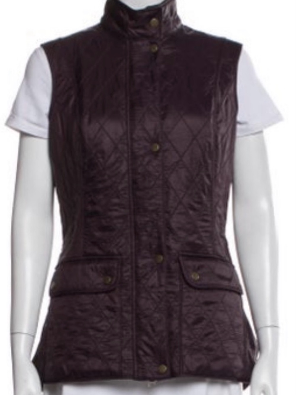 Barbour Quilted Sleeveless Vest - Purple/Burgundy Size M, UK 14, US 10